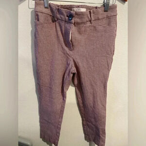 Loft the Sutton skinny work red/white pants